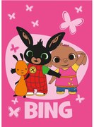 Ružová fleecová detská deka 100x150 cm Bing Bunny "Butterflies" – Jerry Fabrics