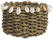 Košík z morskej trávy s mušľami Shells - Ø 9*13 cm