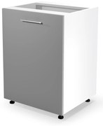 Dolná kuchynská skrinka pre zabudovanie drezu VITO - 60x82x52 cm - šedá lesklá