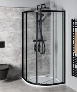 Gelco Gelco, SIGMA SIMPLY BLACK štvrťkruhová sprchová zástena 800x800mm, R550, číre sklo, GS5580B