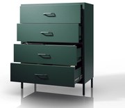 Komoda CARLA, 800 x 1015 x 400 mm, Modern: fľaškovo zelená farba