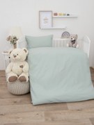 Bavlnené obliečky Renforcé do postieľky – Jasmine sivozelená