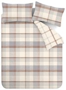 Sivo-krémovobiele flanelové obliečky na dvojlôžko 200x200 cm – Catherine Lansfield