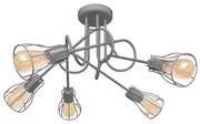Prisadený luster OXFORD 5xE27/15W/230V šedá