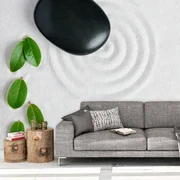 Sablio Tapeta Listy a kameň - 125x75 cm