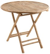 Prírodný bambusový kulatý skládací odkladací stolík Bamboo Pliable - Ø 90*76cm