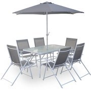 Záhradná stolová zostava Kano - 6 miest, sivá
