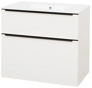 Mereo Mereo, Mailo, kúpeľňová skrinka s keramickým umývadlom 81 cm, čierne madlo, MER-CN511B