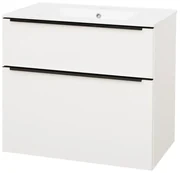Mereo Mereo, Mailo, kúpeľňová skrinka s keramickým umývadlom 81 cm, čierne madlo, MER-CN511B