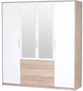 Skriňa 4D3S Milo 02 Dub Sonoma 3D/biely