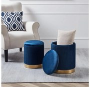 Eglo 424018 - SADA 2x Taburet MASHIKE pr. 31,5/36 cm modrá/zlatá