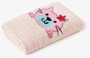 Goldea detský froté uterák - mačička na svetlo ružovej 30 x 50 cm