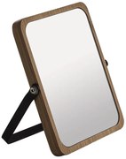 Gedy Gedy, MIDORI kozmetické zrkadlo na postavenie, 162x185mm, obojstranné, čierna/bambus, 2106