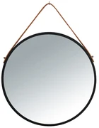 Čierne závesné zrkadlo Wenko Borrone, ø 40 cm