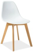 Jedálenská stolička Moris, biela / buk