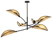 Luster na tyči LOTUS 6xE14/10W/230V čierna/béžová