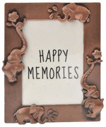 Kovový medený antik fotorámik so slonmi - 4 * 5 cm