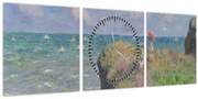 Obraz - Claude Monet, Cliff Walk at Pourville, reprodukcia (s hodinami) (90x30 cm)