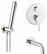 Invena Dafni, podomietková vaňová-sprchová sada s výlevkou a ručnou hlavicou, chróm lesklý, INV-BS-88-W01-A