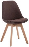 Stolička Borne V2 - látka, drevené nohy natura - Hnedá