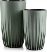 Sada 2 ks květináčů Stripped Eco šedo-zelená