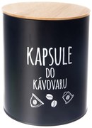 Dóza plech/bambus pr. 16 cm Kapsule BLACK SK