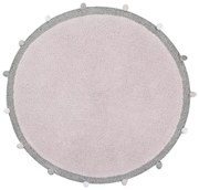 Ručne tkaný kusový koberec Bubbly Soft Pink, 120x120 (priemer) kruh, ružová, detská izba, Lorena Canals