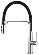 Kuchinox Siluetto, vysoká drezová batéria s elastickým ramenom, chrómová-čierna matná, LAV-BQU_778D