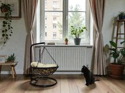 Závesné hojdacie kreslo pre mačky LILY - čierno béžové