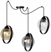 Závesné svietidlo Haga Ring Spider, 3x sklenené tienidlo (mix 3 farieb), (výber z 3 farieb uchytenia)