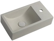 Sapho Sapho, CREST R betónové umývadlo vrátane výpusti, 40x22 cm, biely pieskovec, AR413