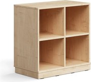 Úložná skrinka CASPER, 4 priehradky, so soklom, breza
