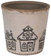 Planter ? 17x16 Cm Beige Ceramic Gingerbread House - ? 17*16 cm