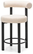 Barová židle Pedro bouclé ecru/černá