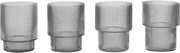 Ferm Living Poháre Ripple set 4ks, smoked grey