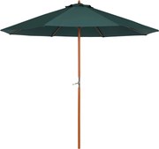 Outsunny Drevený slnečník 2,5 m Tmavozelený | Aosom