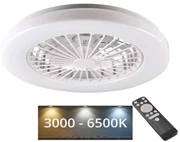 Polux LED Stmievateľné stropné svietidlo s ventilátorom LIBYA LED/48W/230V 3000-6500K+DO SA1962