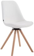 Otočná jedálenská stolička Calais, nohy round natura - Biela