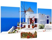 Obraz - Domček v Grécku (90x60 cm)