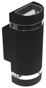 Vonkajšie nástenné svietidlo KORTEK 2xGU10/30W/230V IP44 čierna