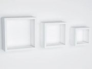 Sada 3 poličiek Quadrio, biele%