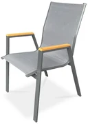 Autronic Záhradná stolička, kov, textil, sivá, AZC-S1050 GREY