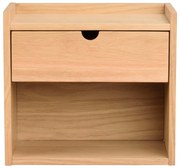 Závesný/s poličkami nočný stolík z dubového dreva v prírodnej farbe Hillmond – Rowico