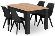 Jedálenský stôl NP so štyrmi stoličkami MARK čierne