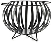 Kovový kôš na drevo Globe1, 46x35 cm, čierna