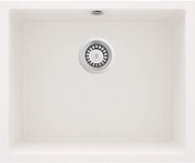 Deante Corda, granitový drez pod dosku 550x460x204 mm, 3,5" + priestorovo úsporný sifón, 1-komorový, biela, ZQA_A10C
