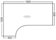 Ergonomický stôl ProOffice A 180 x 120/80, ľavý, čerešňa