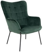 Zelené zamatové kreslo Glasgow – Bonami Essentials