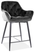 Barová stolička Cherry Velvet II, čierna