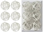 Vianočné guľky - biele KL-21X26 (6ks)